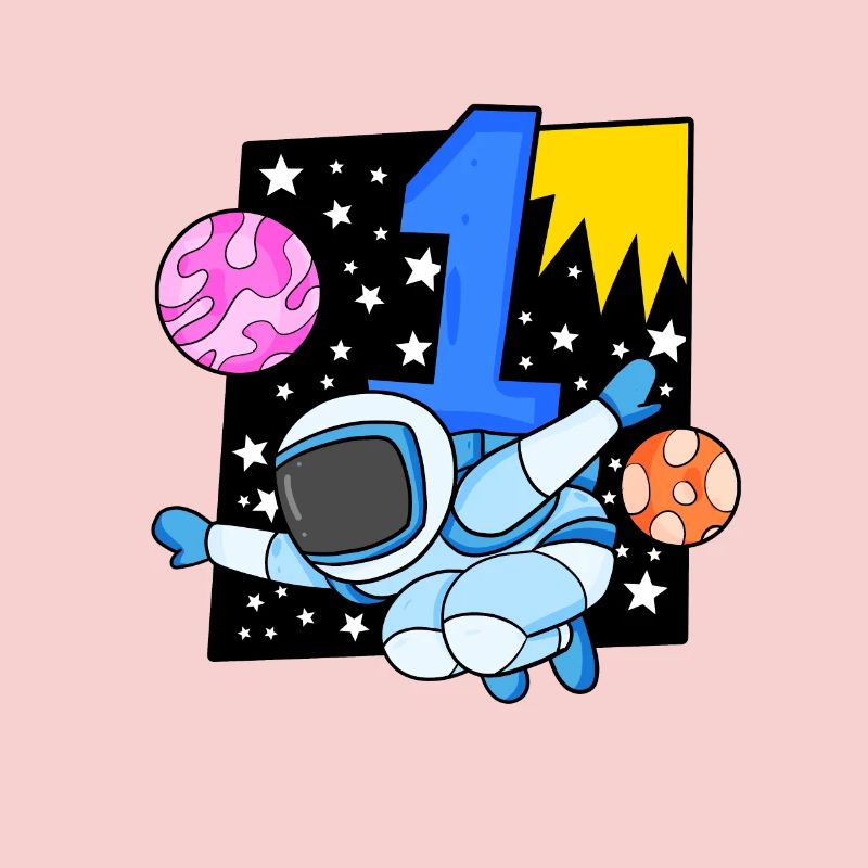 Zahl 1 Nummer Eins - Astronaut Motiv