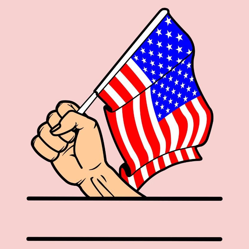 Espace de texte du poing du drapeau des États-Unis