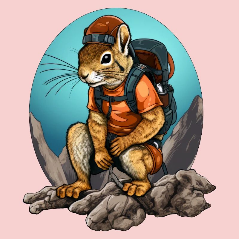 Eichhörnchen Bergsteiger / Wandern Eichhörnchen