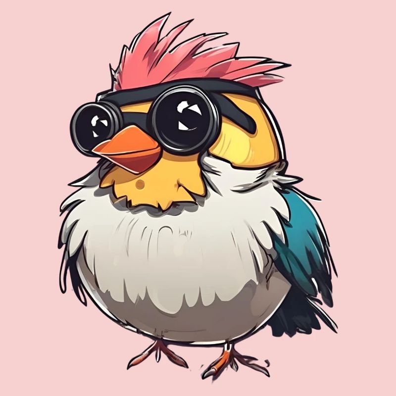 Bunte Techno-Vogel-Illustration