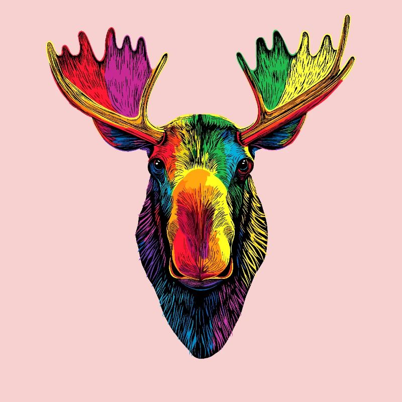 Elch Moose Elchbulle Geweih Hirsch Wilde Elche