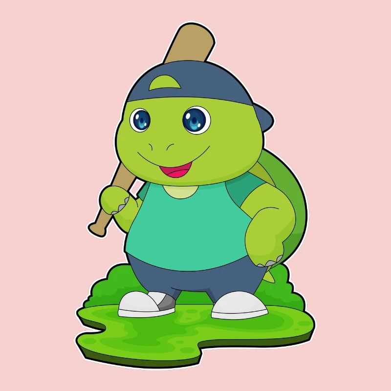 Schildkröte Baseball Baseballschläger
