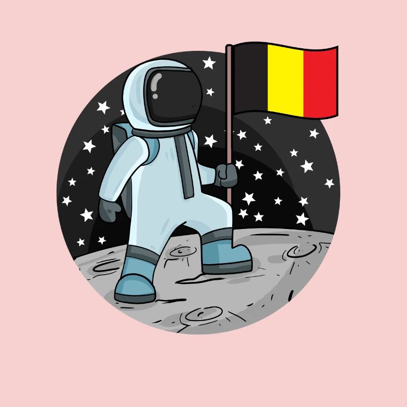 Astronaute avec drapeau belge dans l’espace