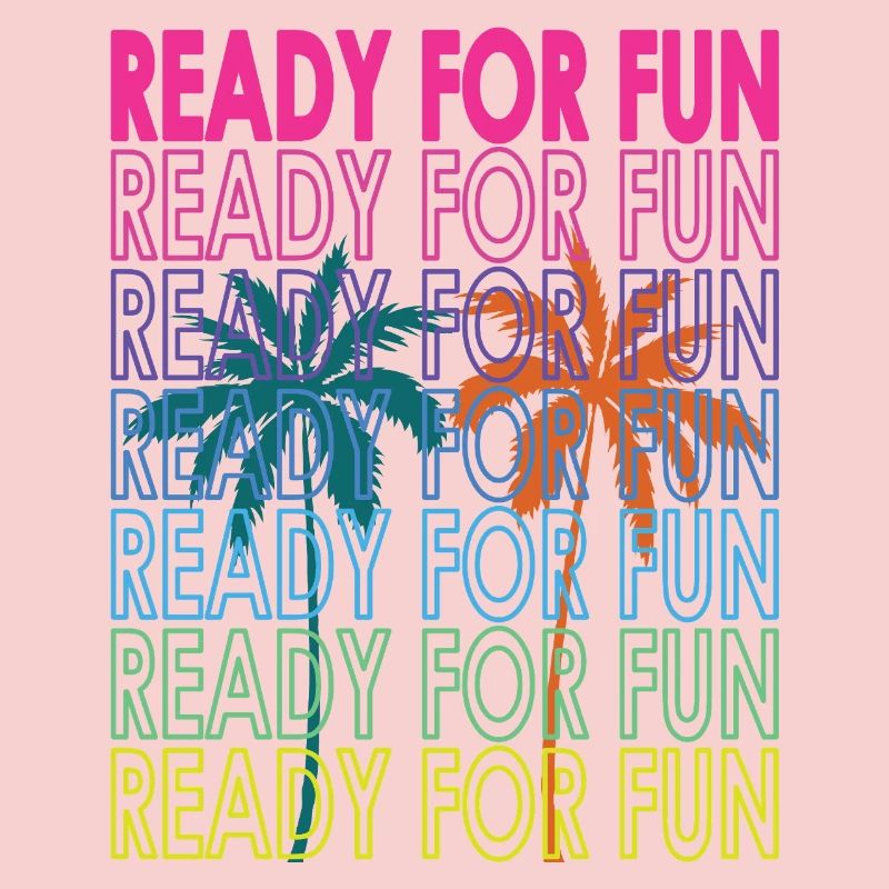 Neon Tropical Text Ready for Fun