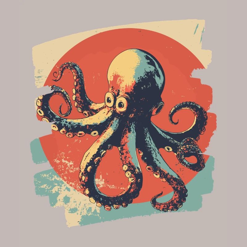Pieuvre Octopus Rétro
