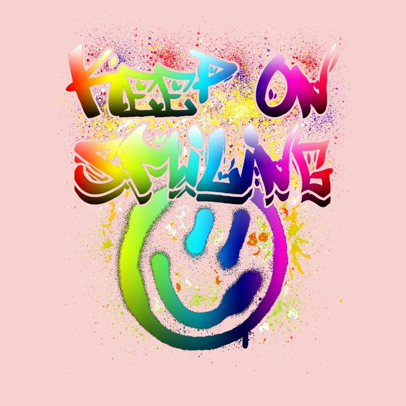 Conception de graffiti de visage heureux coloré