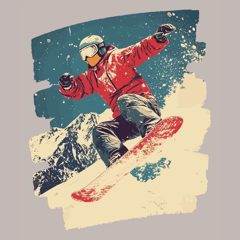 Snowboarder poudreuse