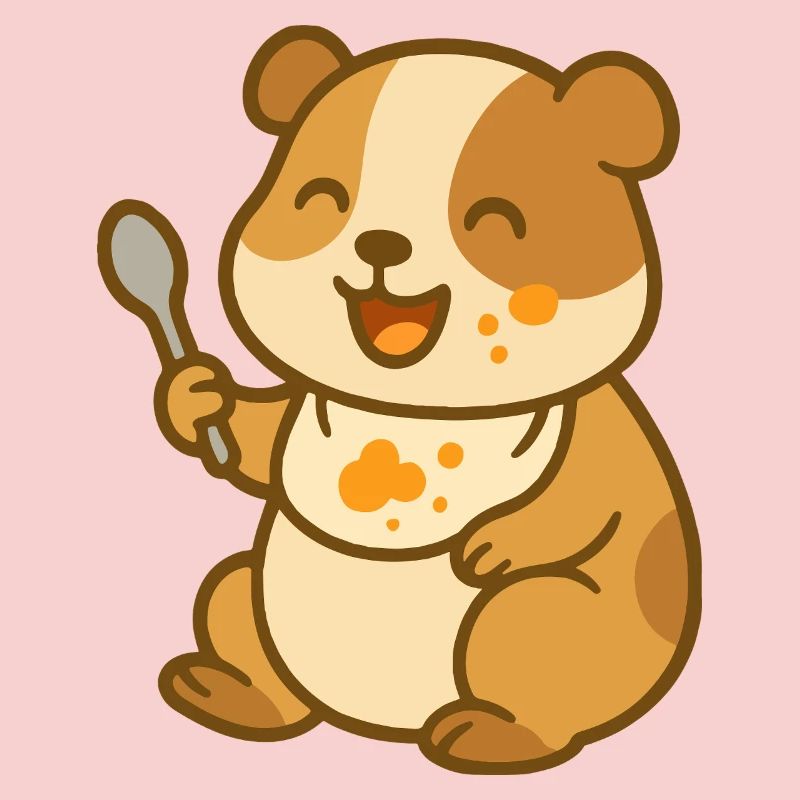 Drôle de cochon d’Inde alimentation pour bébé