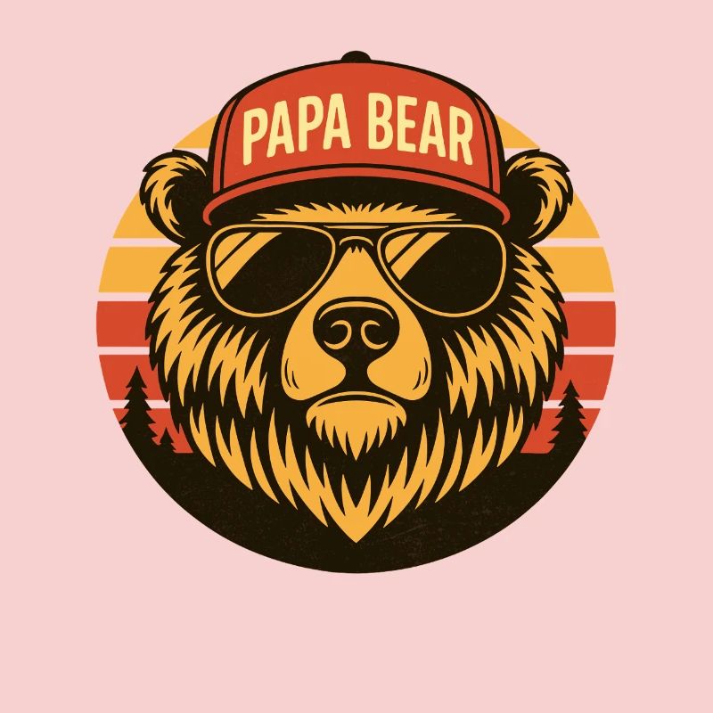 Papa bear - Cool bear father with sunglasses