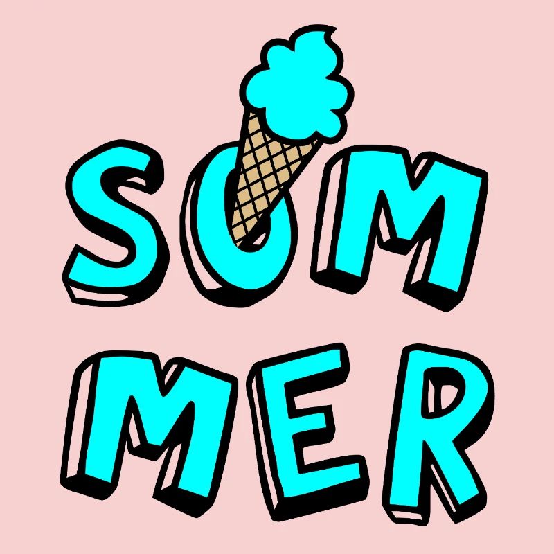 Sommer Eis Waffel Comicstyle Fun Lebensfreude Fan