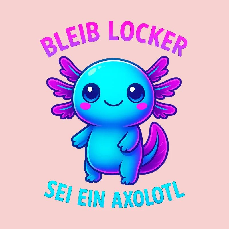 Bleib locker sei ein Axolotl | Neon Spruch Design