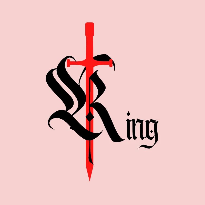 Roi gothique Design avec épée noir t