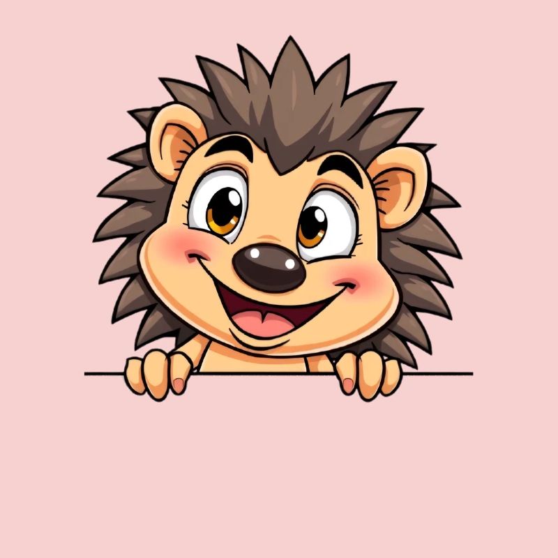 Hérisson mignon jetant un coup d’œil : illustration d’animal de dessin animé