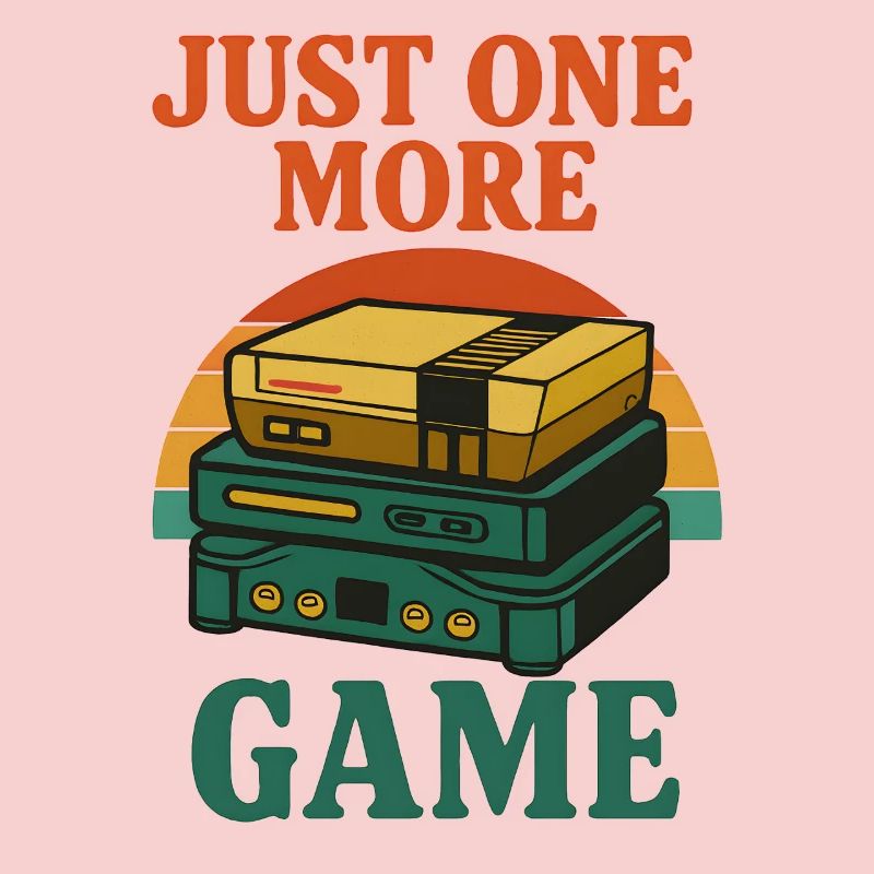 Retro gaming stack illustration