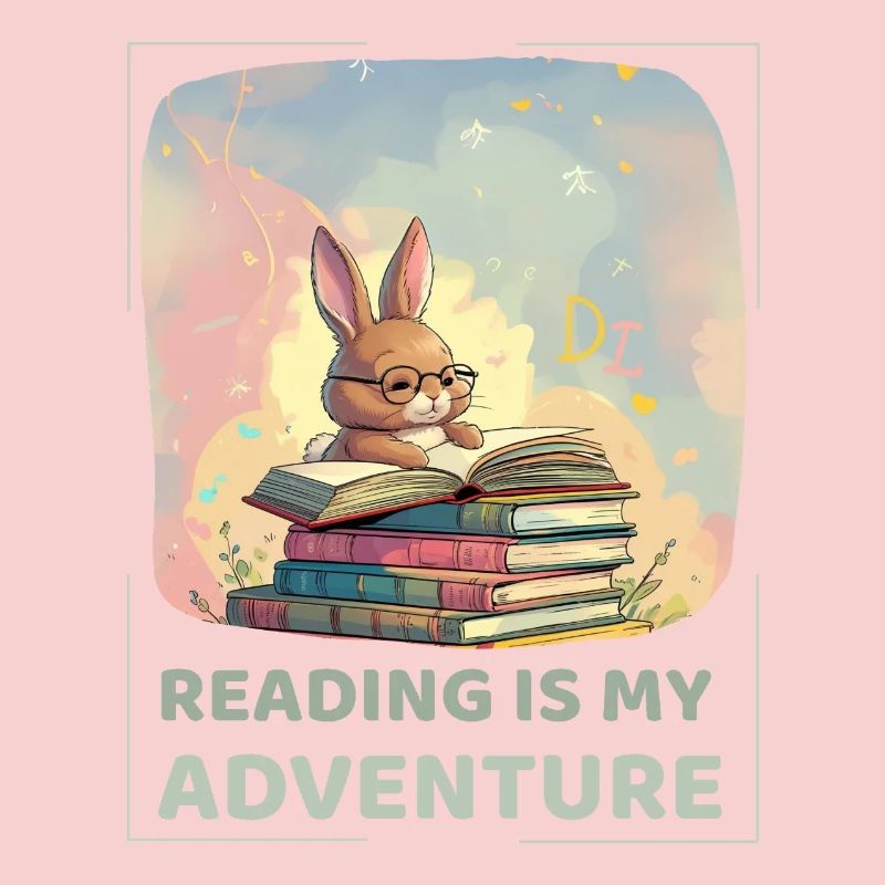 Lecture de lapin avec style aventure