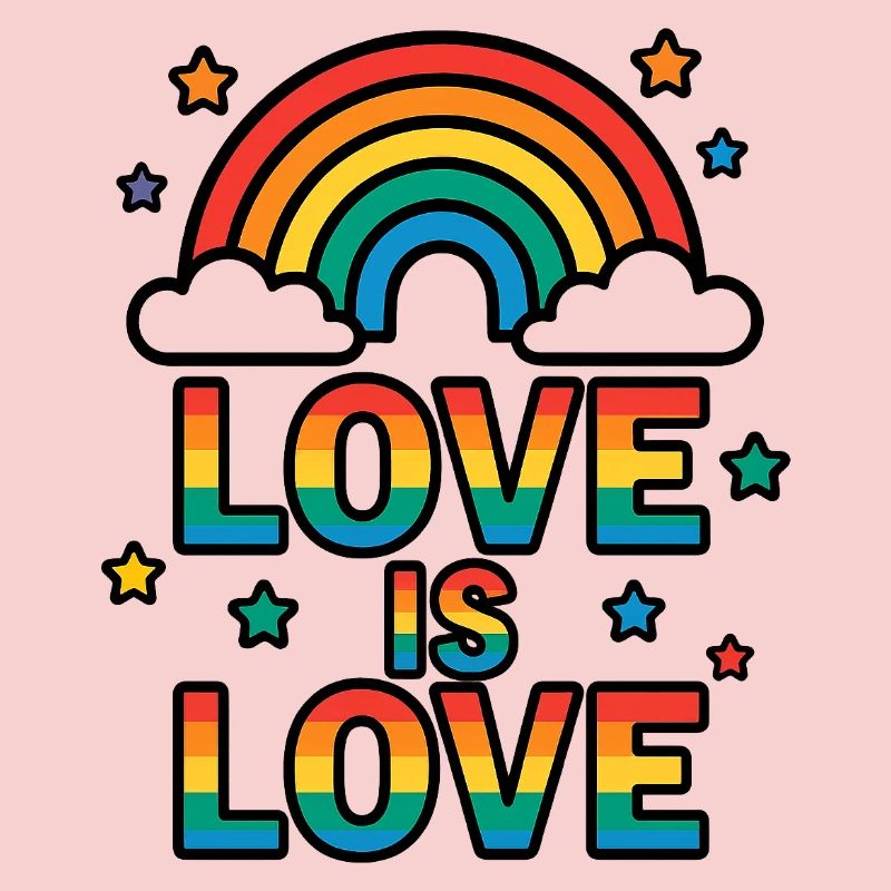 Bunter Regenbogen mit Liebesbotschaft