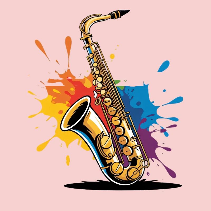 Expressionist saxophone art print