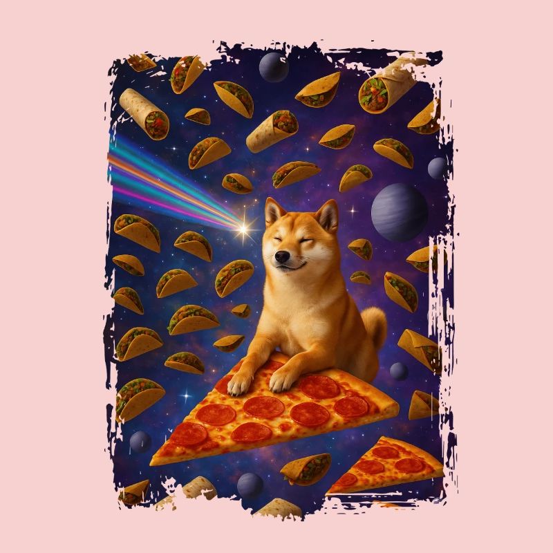 Pizza chat de l'espace avec ciel nacho