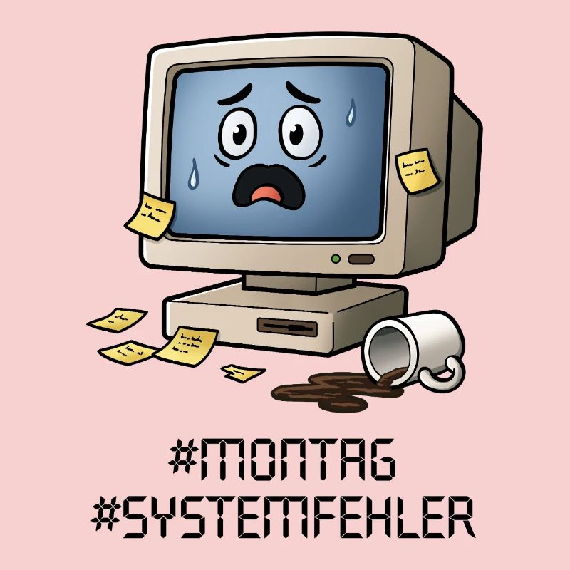 #Montag #Systemfehler – Retro PC, Coffee & Office Humor