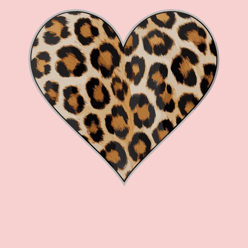 Leopard print heart pattern