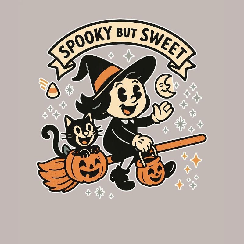 Cute Witch with Pumpkins
