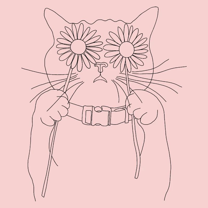 Katze mit Gänseblümchen