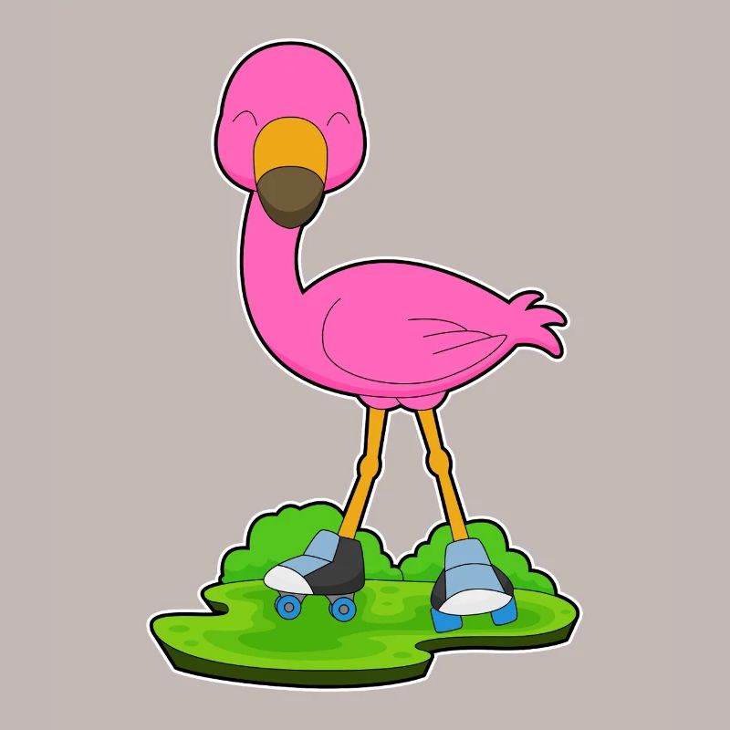 Flamingo Rollschuhfahren Rollschuhe