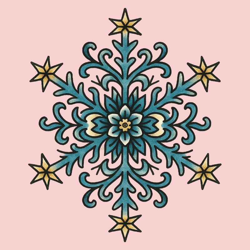 Festive Blue Snowflake Design