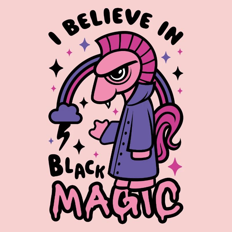 Grumpy Dark Pony Believes in Black Magic