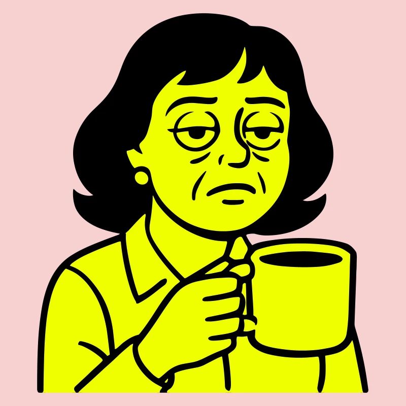 Grumpy coffee lady