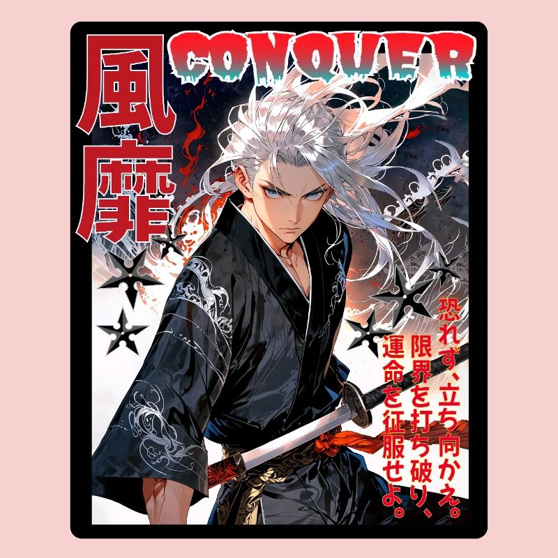 Kämpferischer Samurai mit Windmuster