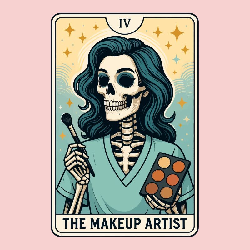 Maquilleuse squelette, conception de tarot