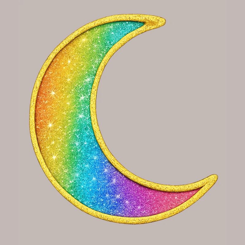 Conception de paillettes de lune arc-en-ciel
