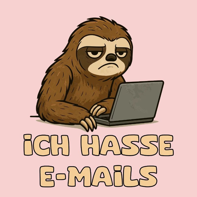 Conception décontractée de paresseux avec sarcasme par e-mail