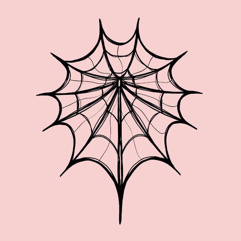 Abstraktes Spinnennetz – Line Art 