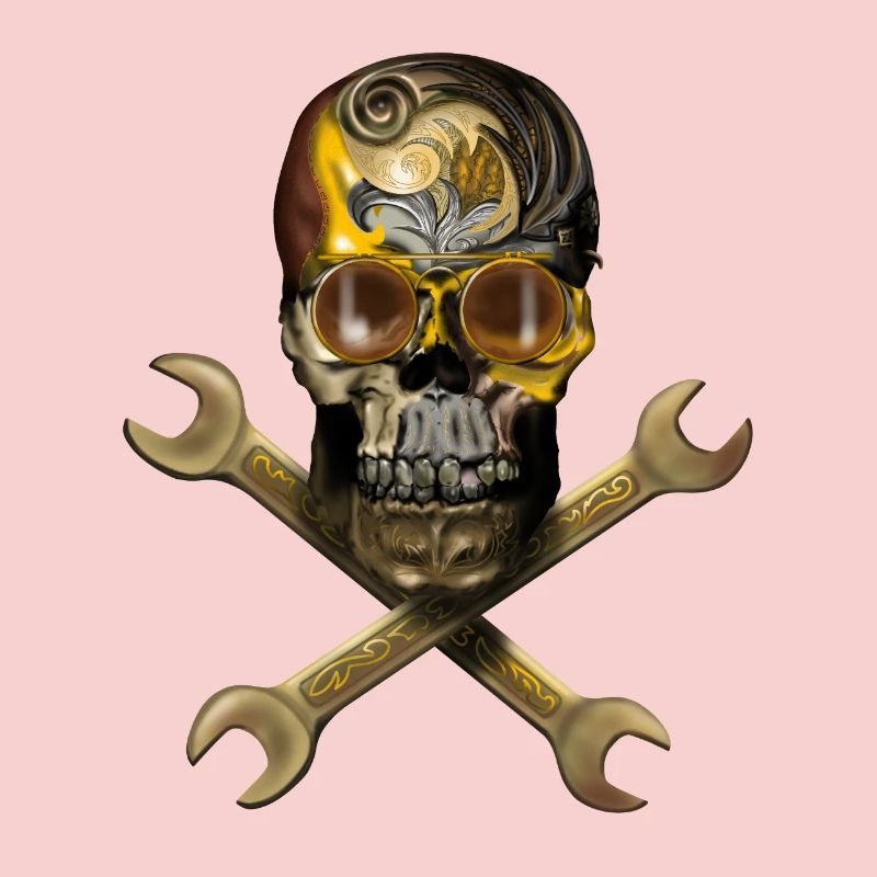 Steampunk skull with tools