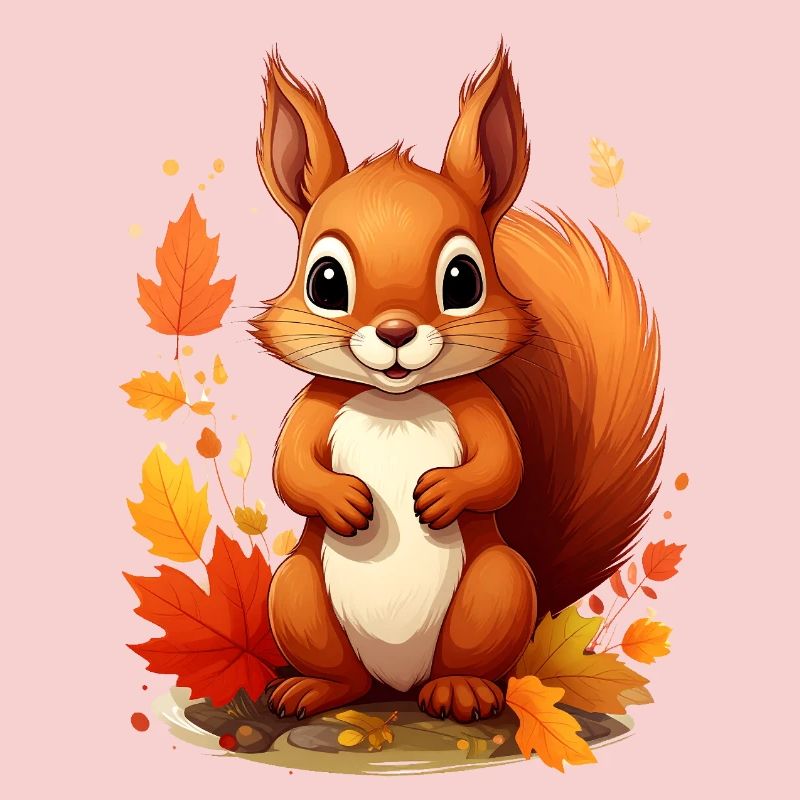 Cute squirrel in autumn