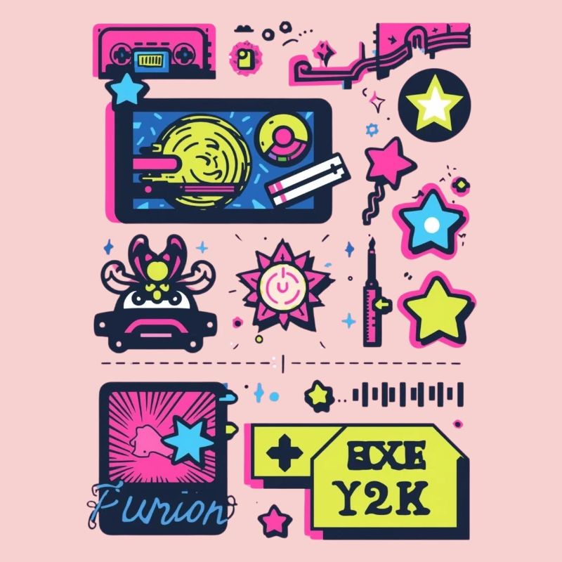 Neon Space Adventure Années 1990 Y2K
