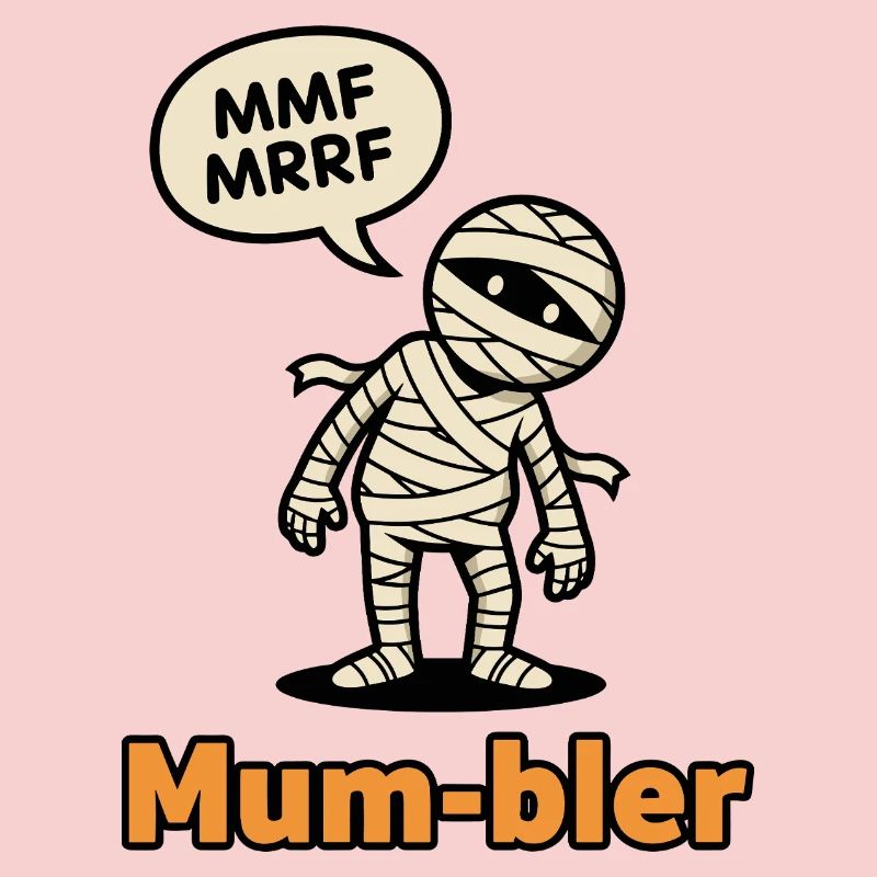 Mummy Character with Speech Bubble
