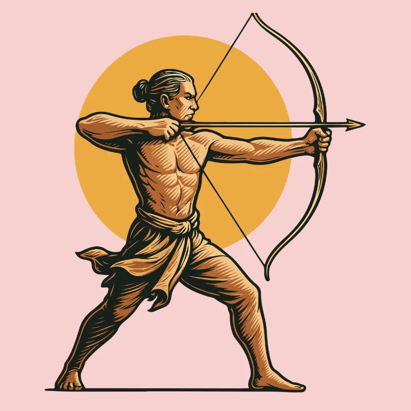 Archer Aim Archery Bow Target Retro Design