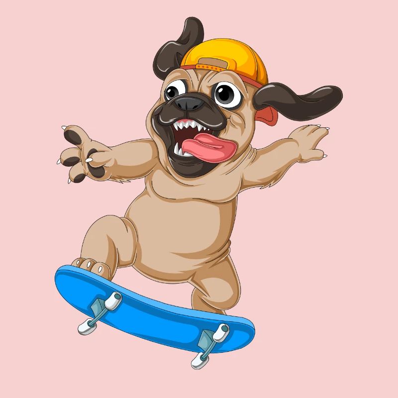 Pug Skateboarding