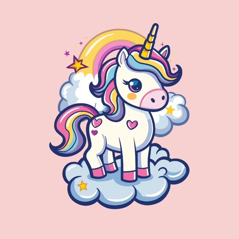 Magical Unicorn Dream with Rainbow