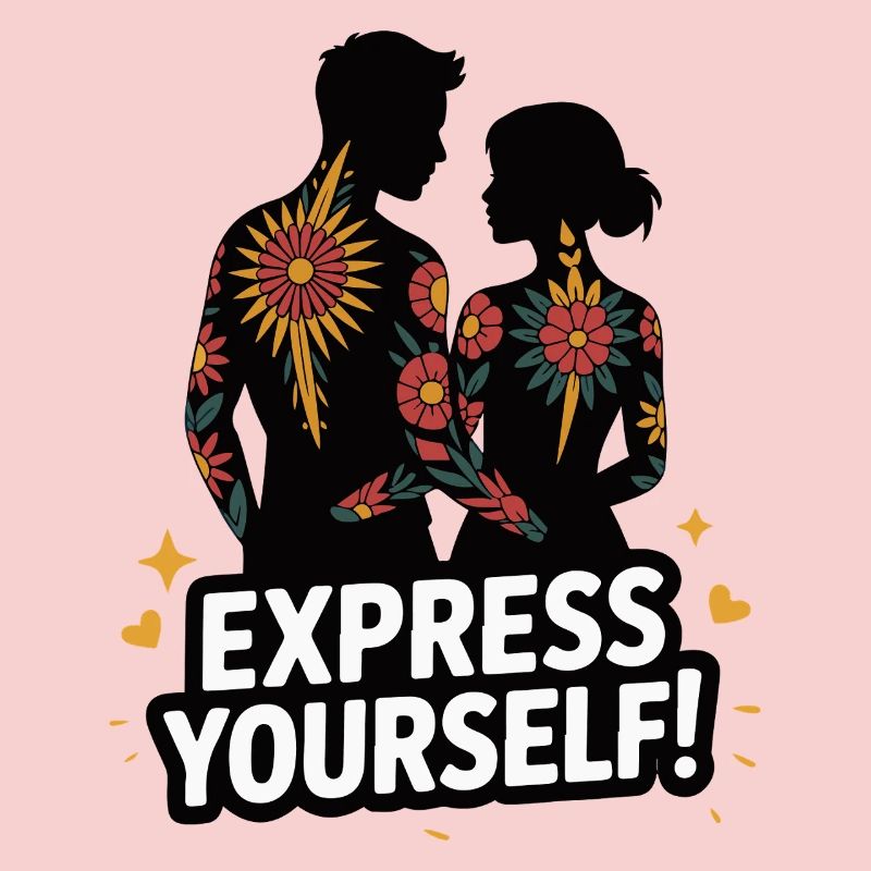Floral Silhouettes with Bold Message