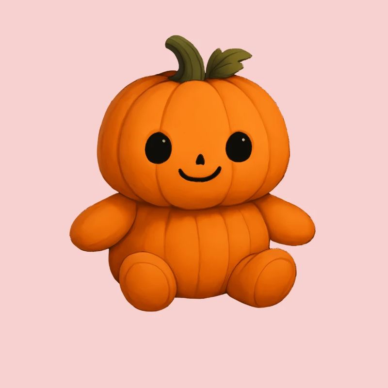 Mignon citrouille ours en peluche visage amical