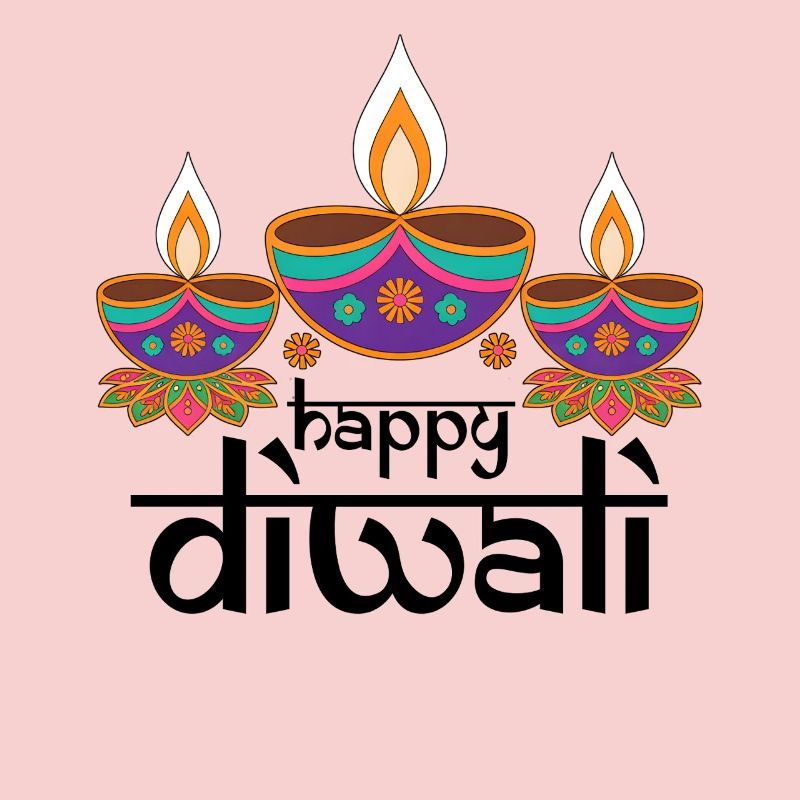 Three Colorful Diyas Feast Patterns