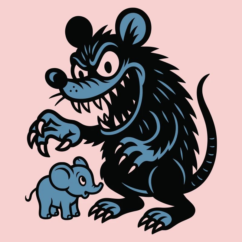 Rat géant et petit éléphant