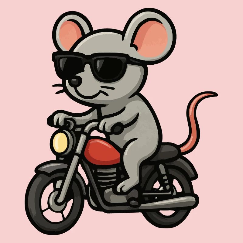 Motorcycle Mouse with Sunglasses