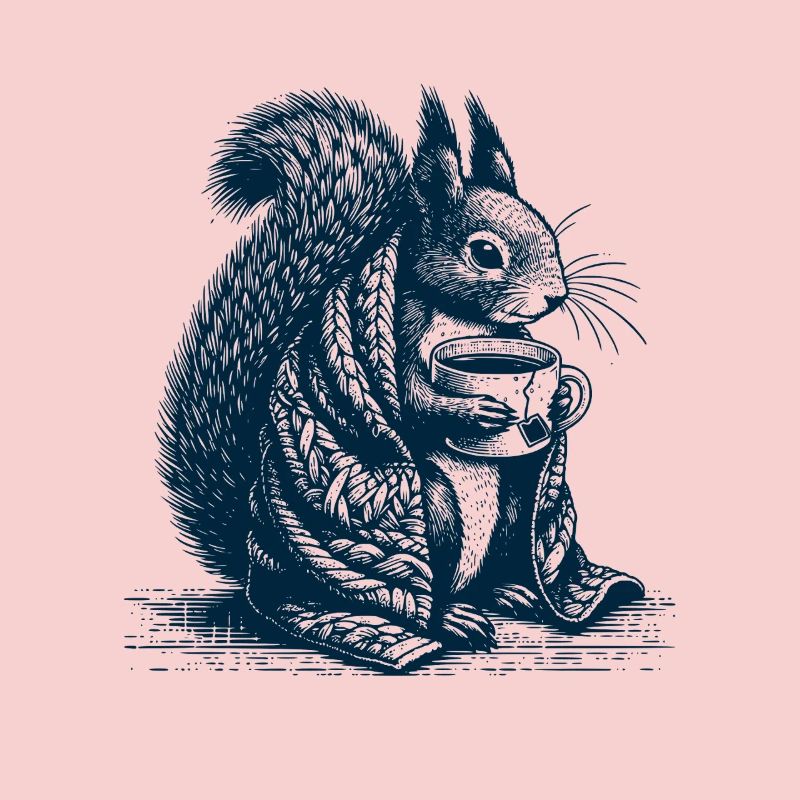 Eichhörnchen mit Tee