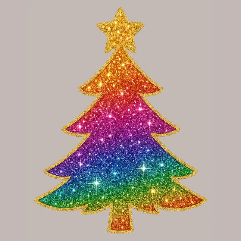 Rainbow Glitter Christmas Tree