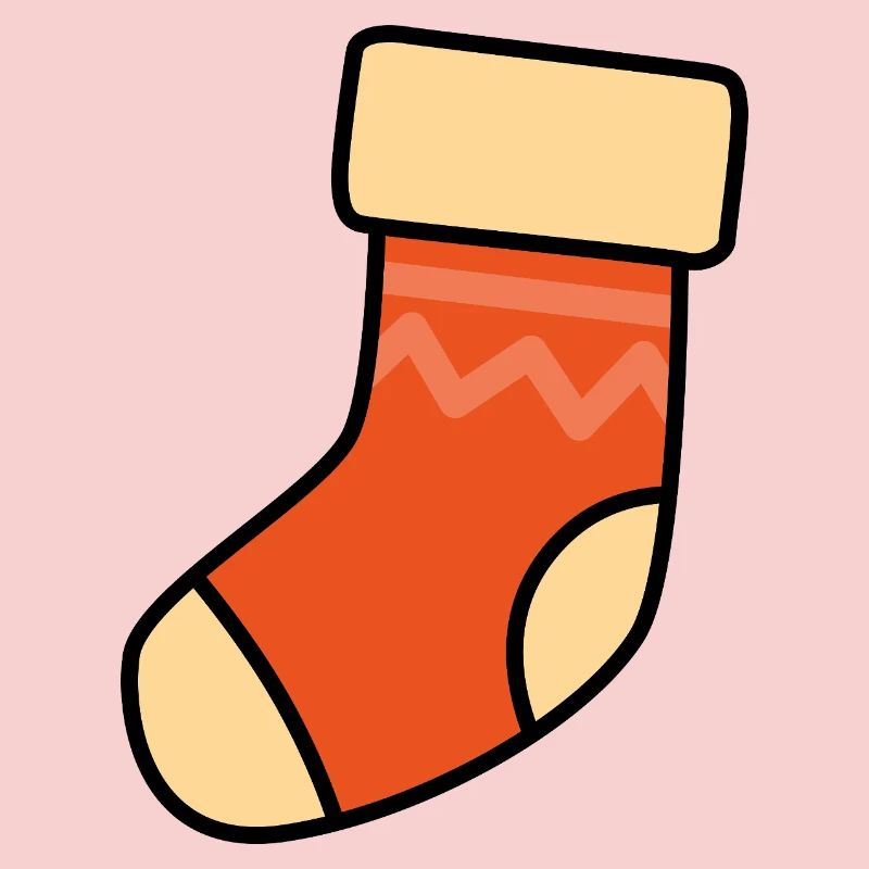 Orange sock suitable for Christmas